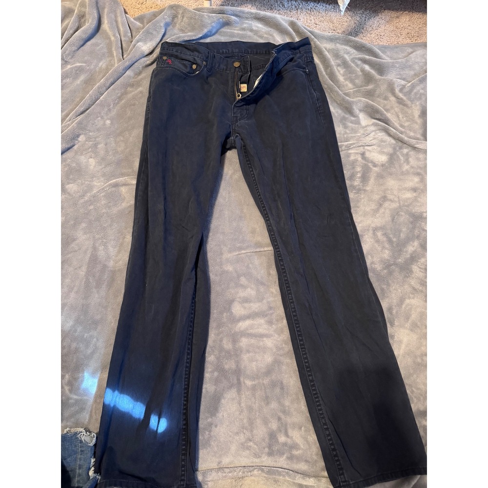 Polo Ralph Lauren Mens Navy Blue Straight Leg 5-Pocket Pants 32x30
